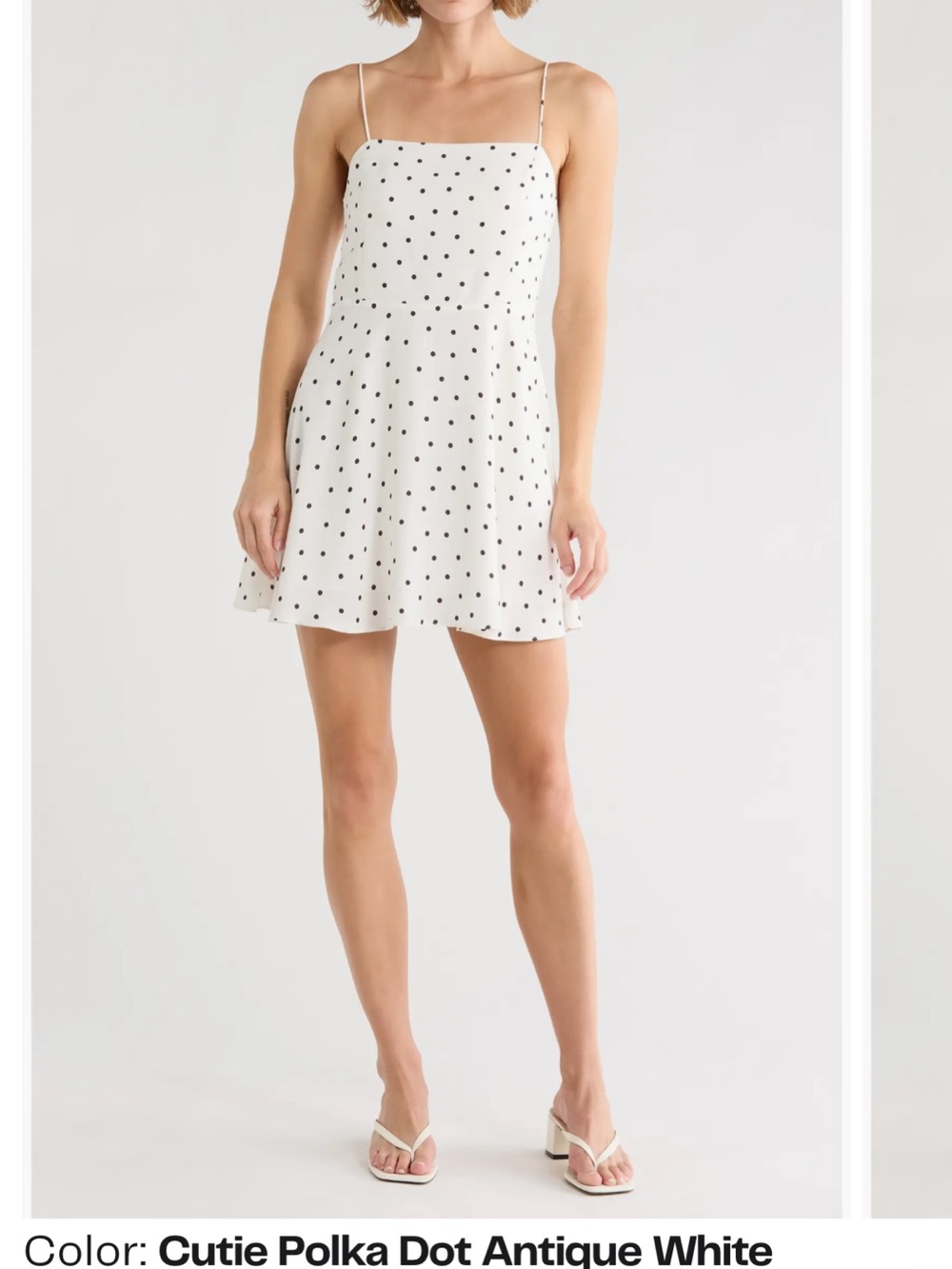 Alice + Olivia Antique White Polka Dot Mini Dress